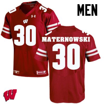 Men's Wisconsin Badgers NCAA #30 Aaron Maternowski Red Authentic Under Armour Stitched College Football Jersey WX31V28PJ